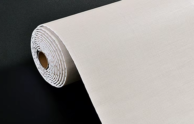 Самозалепващ PVC тапет „Лен“ — бял