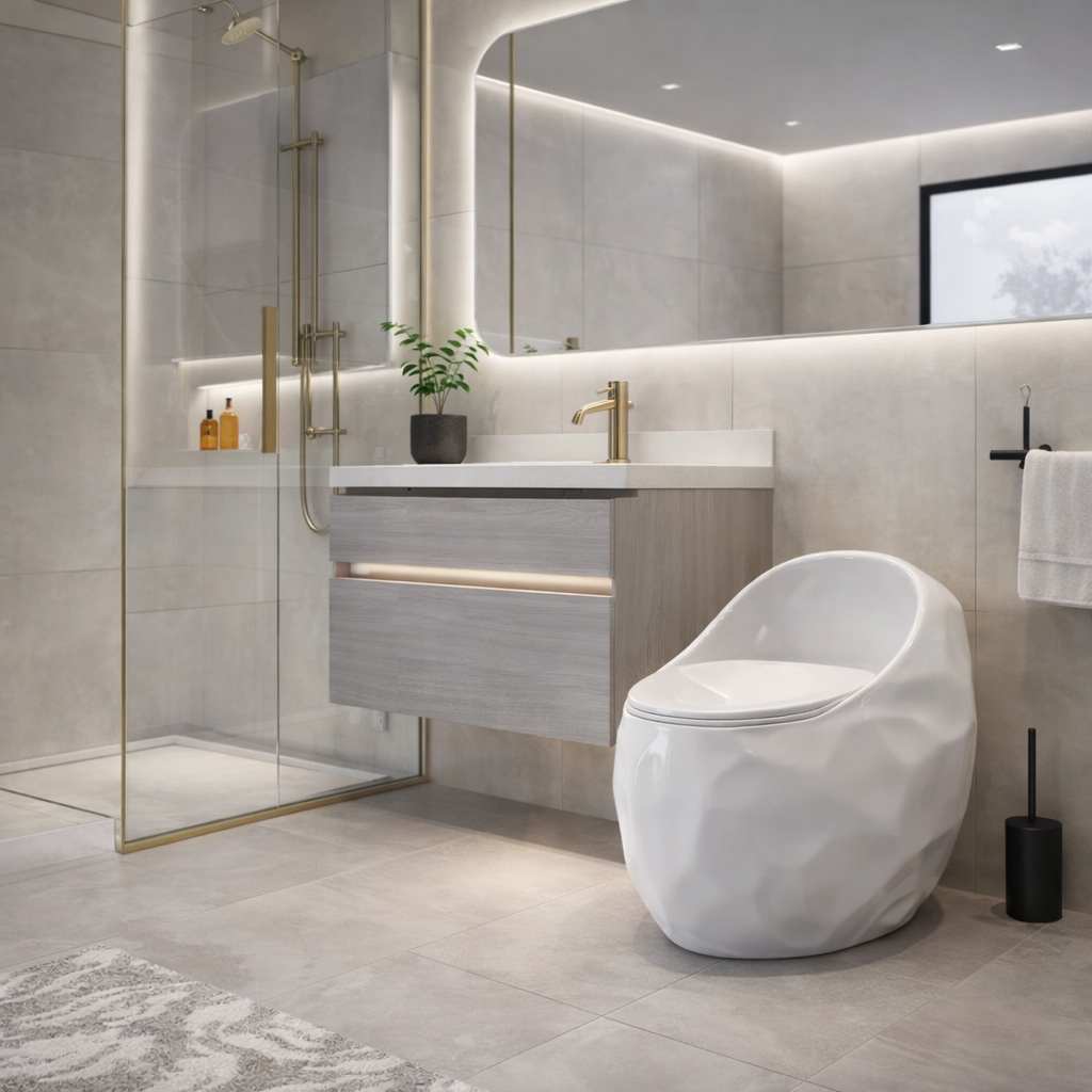 Дизайнерски моноблок с ергономична форма за естествен комфорт