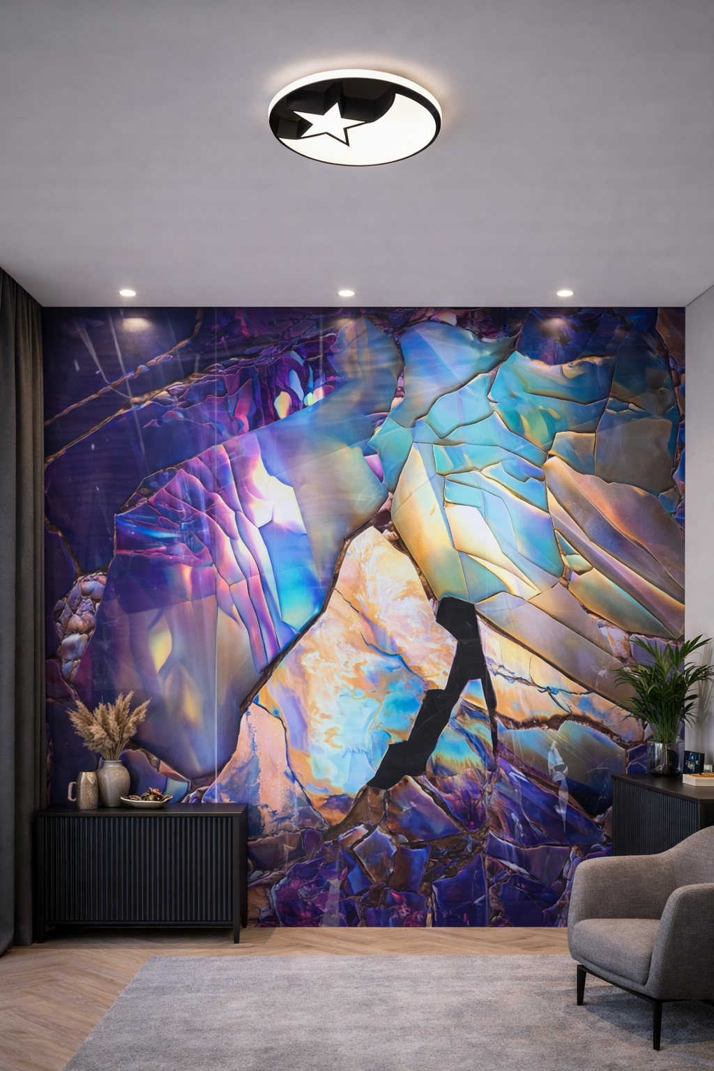 PVC стенен панел INTER 38 – кристален мраморен ефект 120×280 см