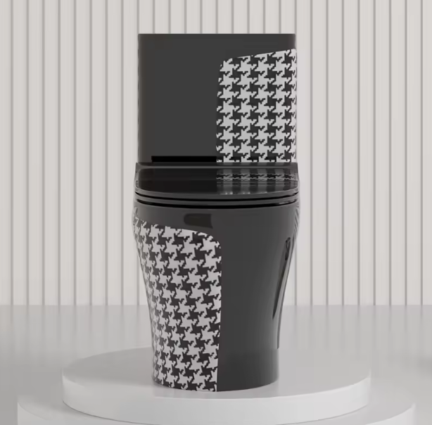 Керамичен моноблок Черен гланц – дизайнерски пепит