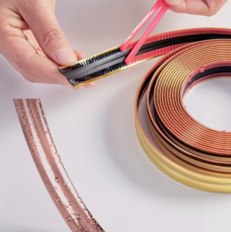 Самозалепваща декоративна лайсна за панели и стени-шампанско