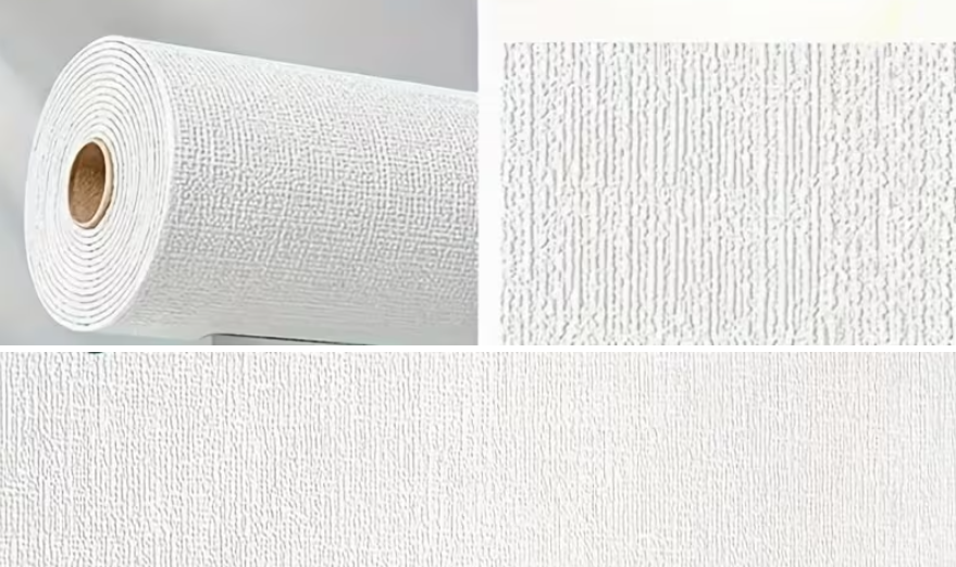 Самозалепващ PVC тапет „Лен“ — бял