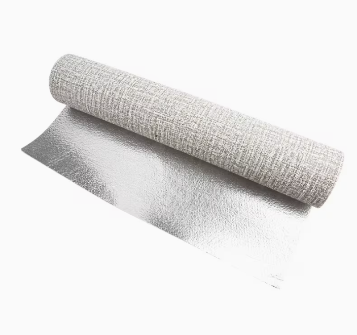 Самозалепващ PVC тапет „Лен“ — цвят сив