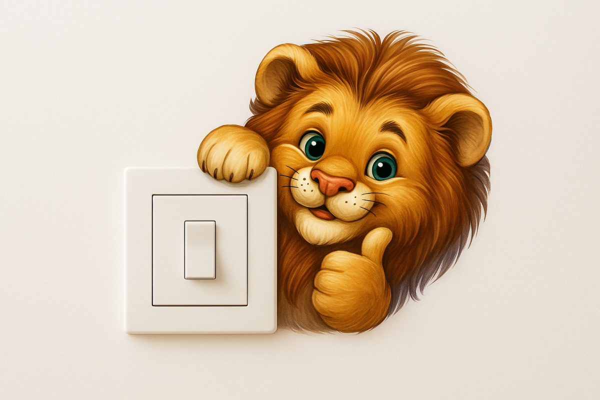 Самозалепващ стикер за електрически ключ – Лъвче