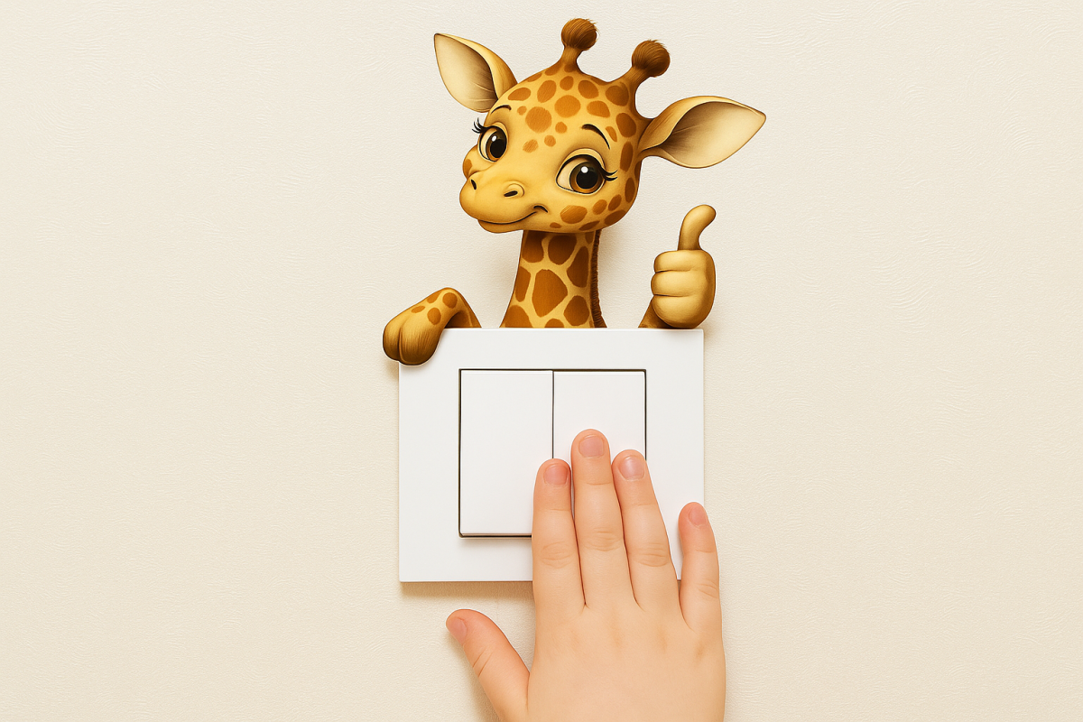 Самозалепващ стикер за електрически ключ – Жирафче