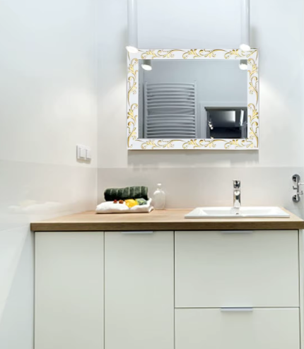 Декоративна лента (молдинг) 2.6 см, бяло-златна inter 235