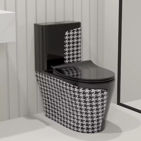 Керамичен моноблок Черен гланц – дизайнерски пепит