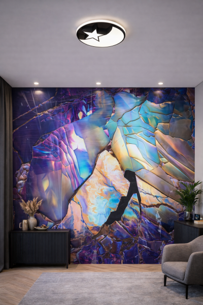 LED димируем плафон + дистанционно управление 48 W - звезда