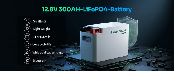 LiFePO4 литиева батерия 12.8V 300Ah (3840Wh) Bluetooth Smart BMS 200A