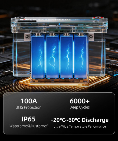 SUN SHOW LiFePO4 батерия 12.8V 100Ah Bluetooth 1280Wh