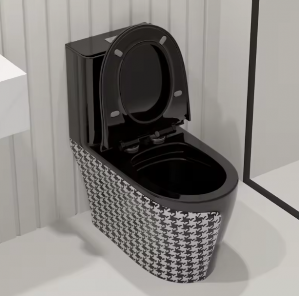 Керамичен моноблок Черен гланц – дизайнерски пепит