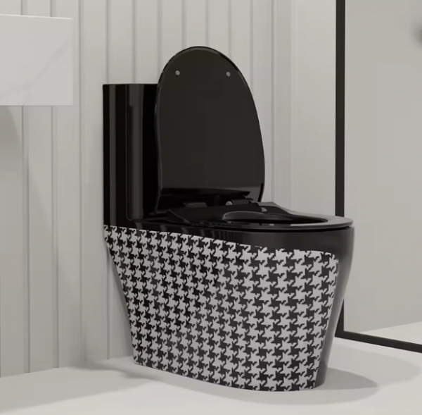 Керамичен моноблок Черен гланц – дизайнерски пепит