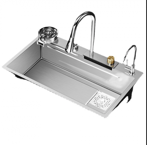 Висококачествена мултифункционална кухненска мивка в цвят инокс