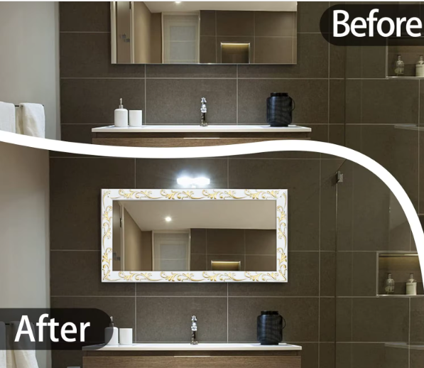 Декоративна лента (молдинг) 2.6 см, бяло-златна inter 235