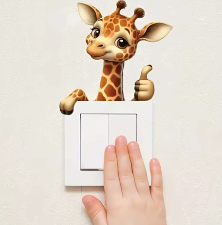 Самозалепващ стикер за електрически ключ – Жирафче