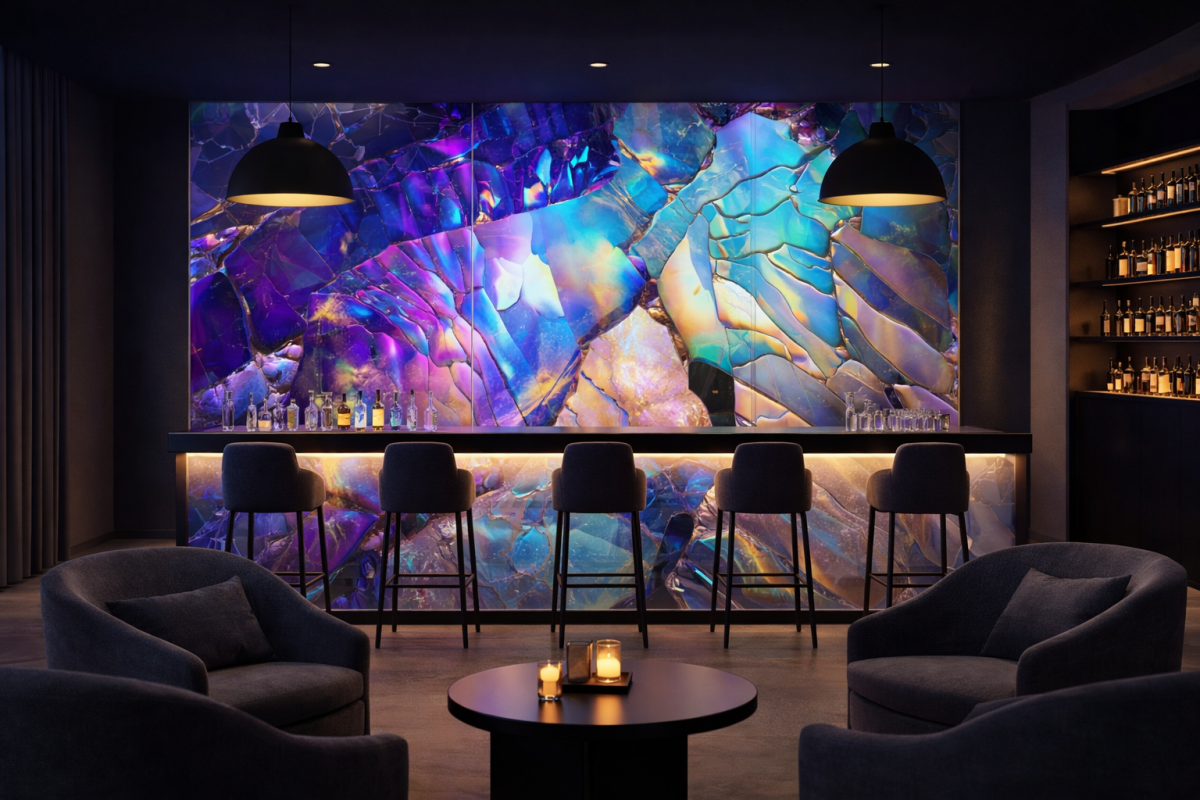 PVC стенен панел INTER 38 – кристален мраморен ефект 120×280 см